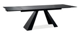 Scarlet asztal (matt fekete), 160-240 x 90 cm
