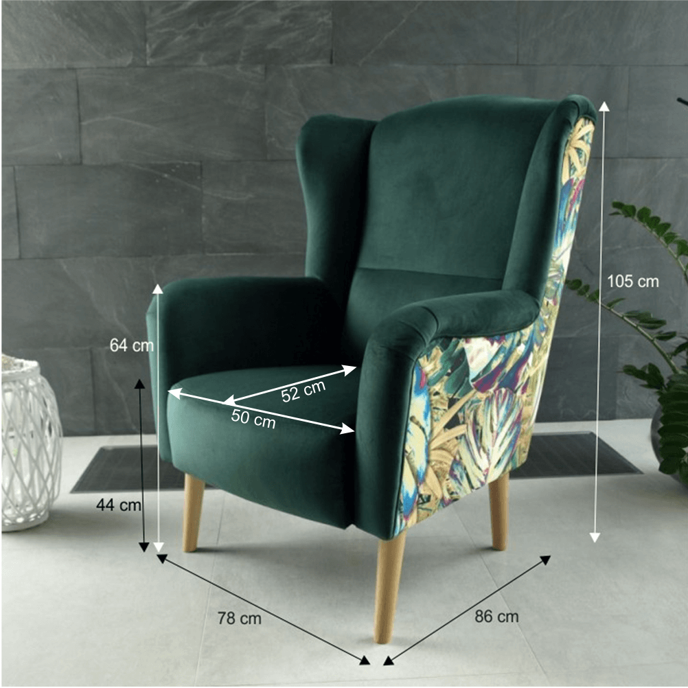 Belek fotel (smaragd/jungle minta) - Marco Mobili Bútoráruház - Fotel