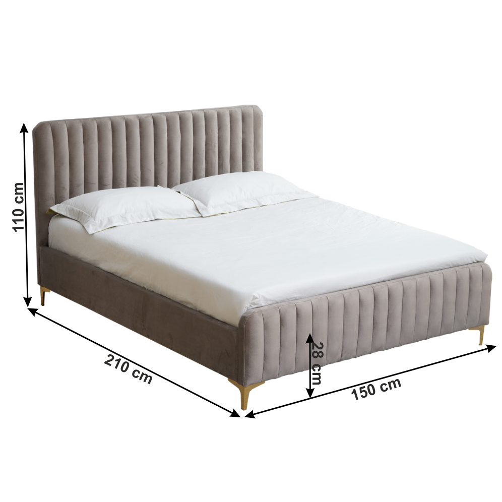 Kaisa ágy (szürkésbarna, 160*200 cm) - Marco Mobili Bútoráruház - ágy