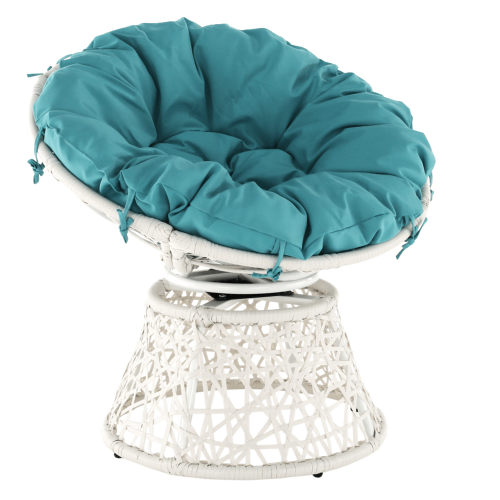 Triss forgófotel (fehér/kék) - Marco Mobili Bútoráruház - kerti szék